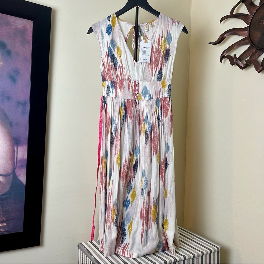 Roxy White Multicolor Maxi Dress